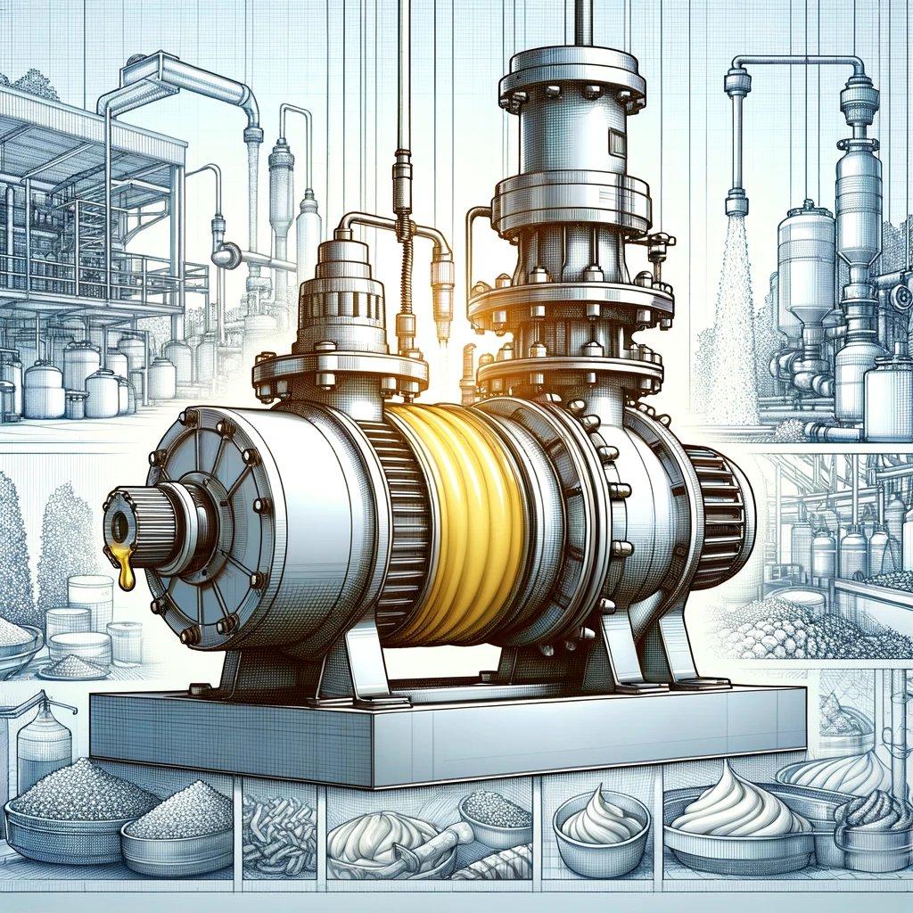 Industrial pumps for oil, fats and mayonnaise